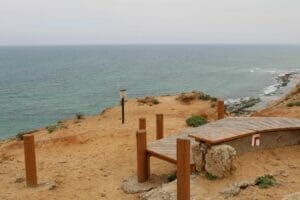 The red trail is easy to follow. Hof HaSharon Reserve hike.