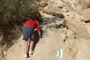 Continue to the end of the green trail, then turn back the way you came. Nahal Salvadora hike.