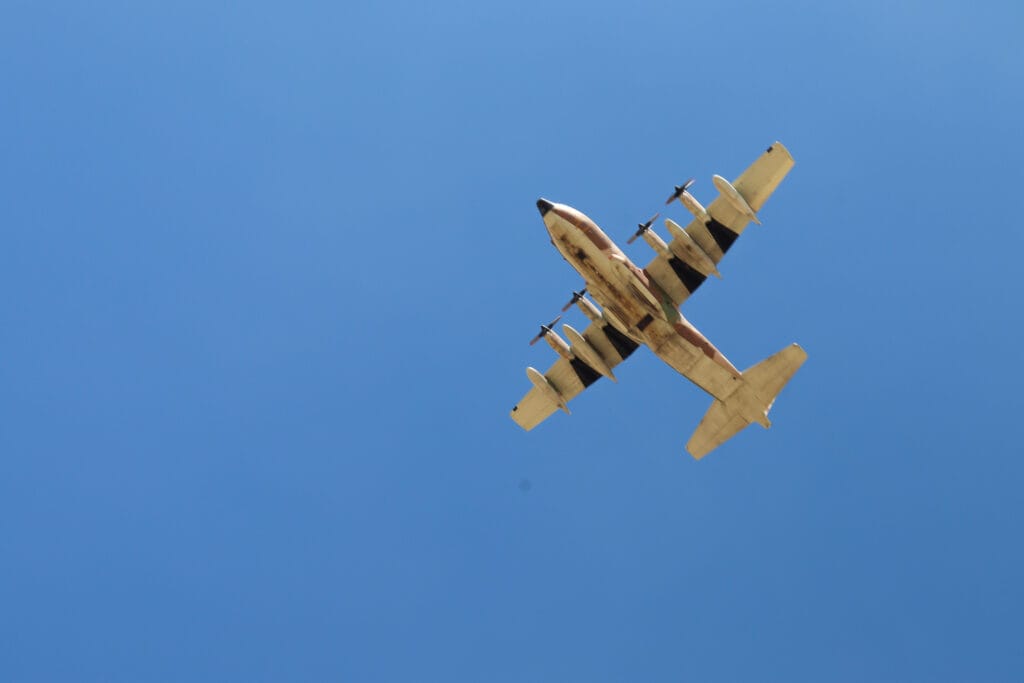 Airplane in the desert.